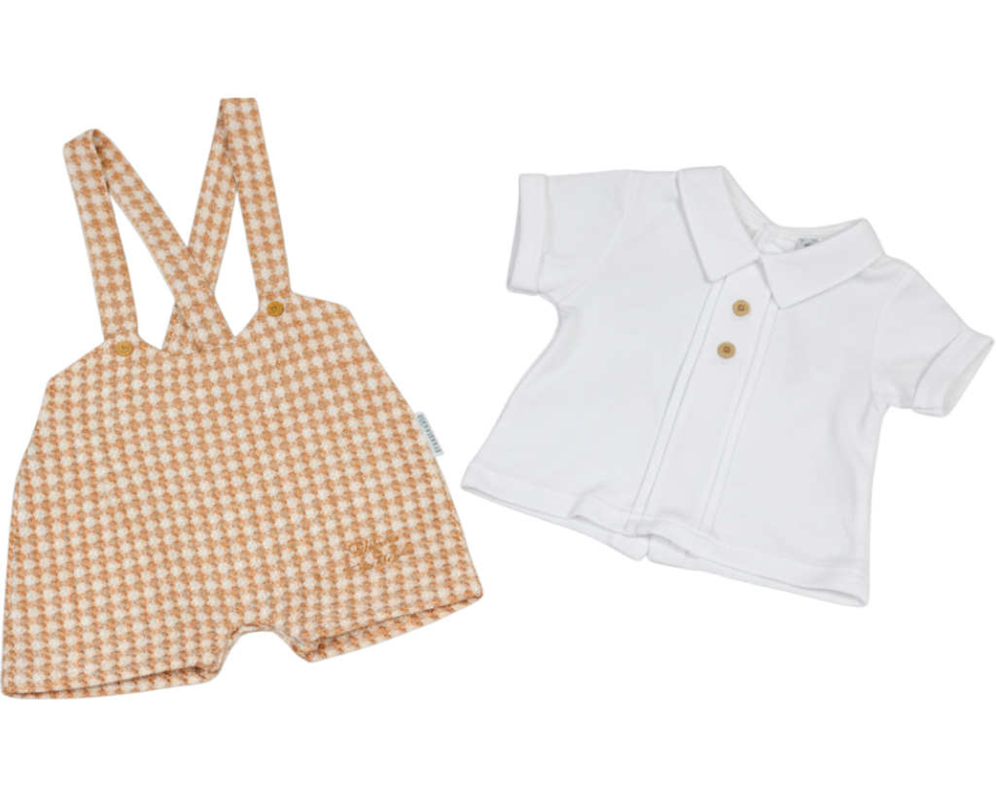 My Little Chick Bis-2120-6319 5035320163192 ML2120-6319T "Welcome" Dogtooth Dungaree Set (NB-6 months)
