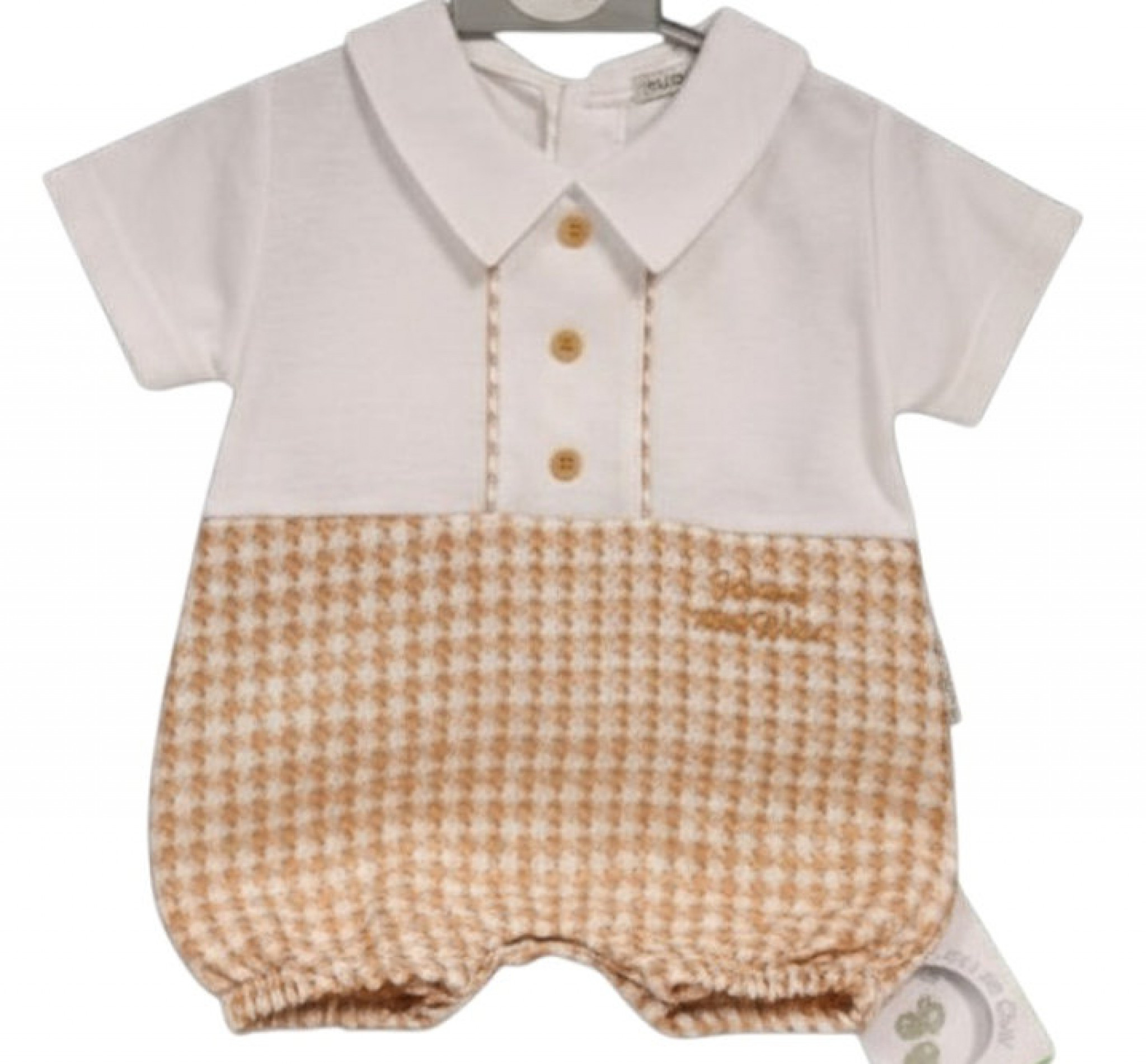 My Little Chick Bis-2120-6321 5035320163215 ML2120-6321T "Welcome" Dogtooth Romper (NB-6 months)