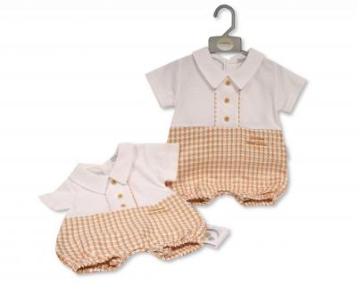 My Little Chick Bis-2120-6321 5035320163215 ML2120-6321T "Welcome" Dogtooth Romper (NB-6 months)