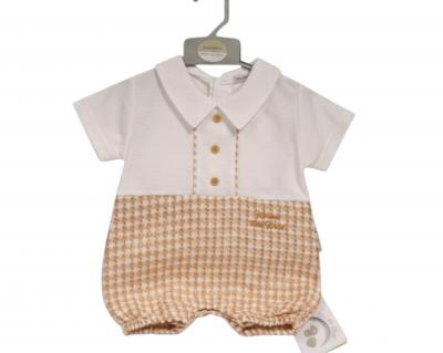My Little Chick Bis-2120-6321 5035320163215 ML2120-6321T "Welcome" Dogtooth Romper (NB-6 months)