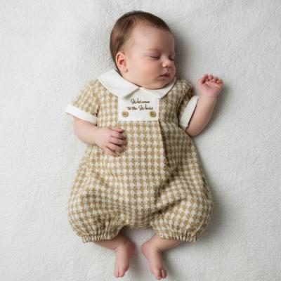 ML2120-6322-T "Welcome" Dogtooth Romper (NB-6 months)