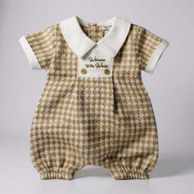 My Little Chick Bis-2120-6322 5035320163222 ML2120-6322-T "Welcome" Dogtooth Romper (NB-6 months)