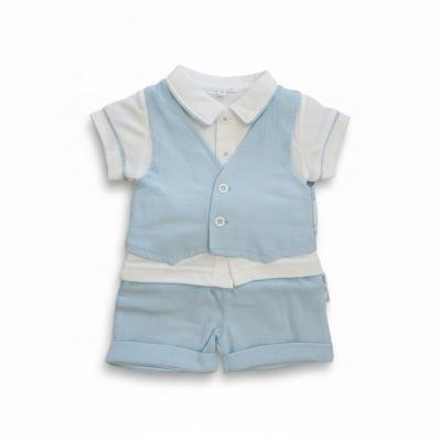 My Little Chick Bis-2120-6330 5035320163307 ML2120-6330 Linen Waistcoat 3 Piece Shorts Set (NB-6 months)