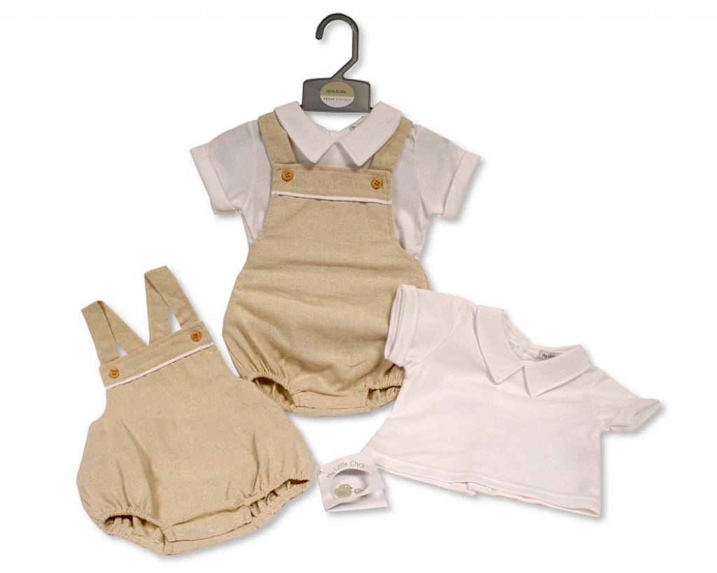 My Little Chick Bis-2120-6332 5035320163321 ML2120-6332 Short Dungaree Set (NB-6 months)