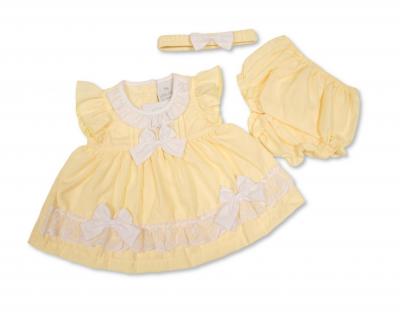 ML2120-6372  "Bows and Lace" Dress Set  (6-24m)