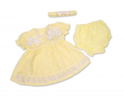 ML2120-6373  Broderie Anglaise "Bows" Dress Set  (6-24m)
