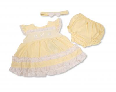 ML2120-6374  Smocked "Bows" Dress Set  (6-24m)