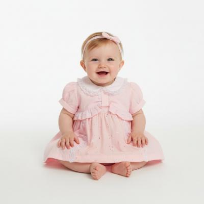 ML2120-6369p  Ruffles and Lace Dress Set  (6-24 months)
