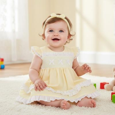 ML2120-6374y  Smocked "Bows" Dress Set  (6-24m)