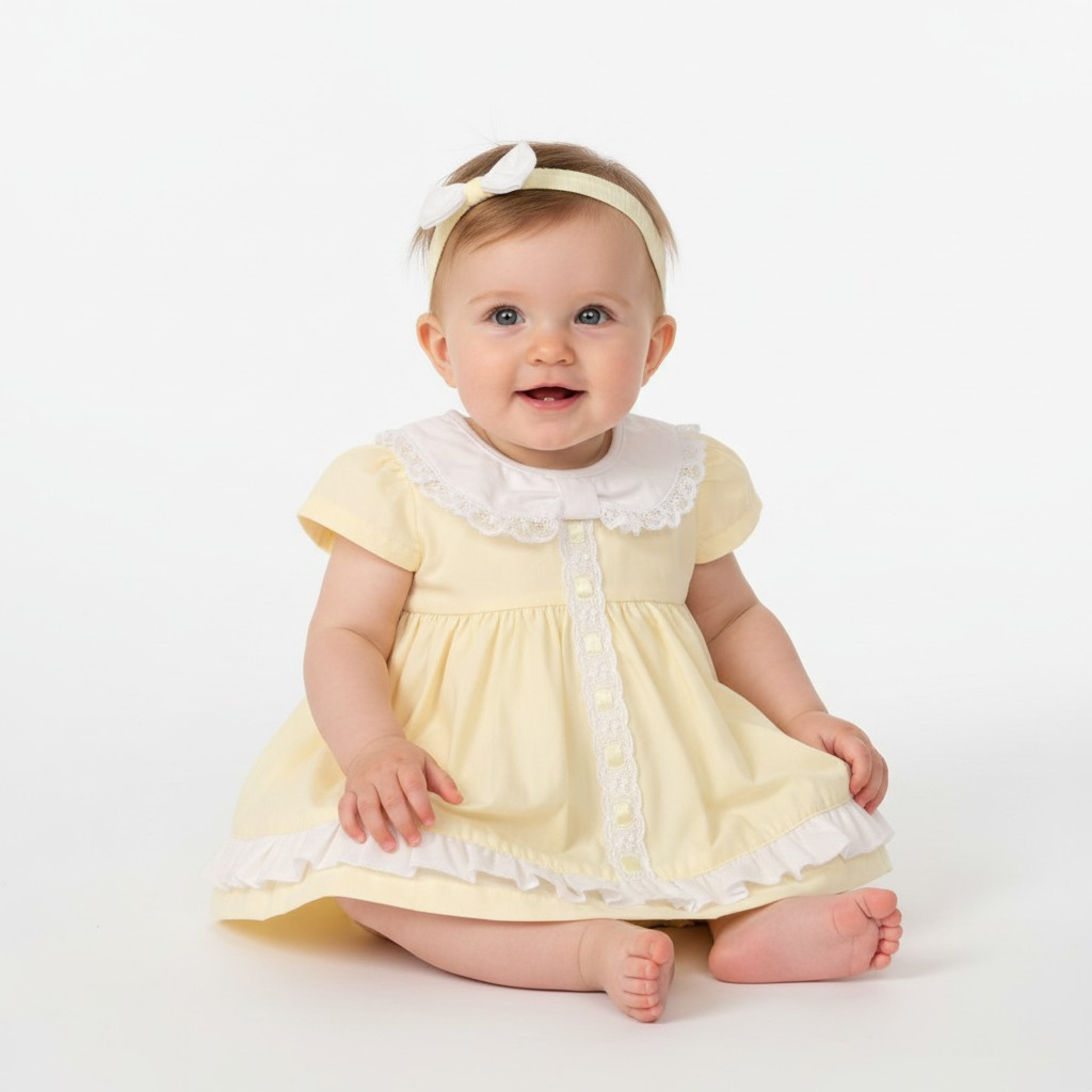 My Little Chick BIS2120-6375 5035320063751 ML2120-6375y "Lace and Bow" Dress Set (6-24m)