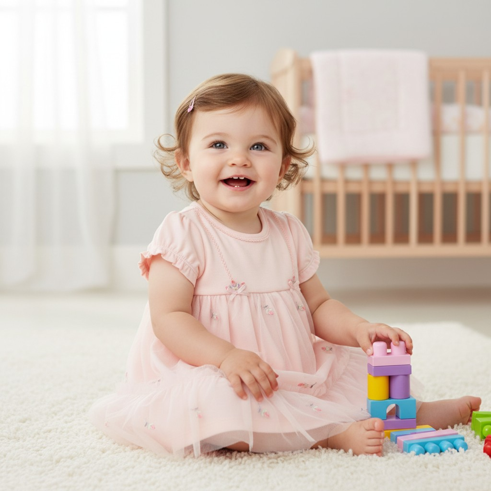 My Little Chick   ML2120-6392P Mesh and embroidered dress ( newborn - 9 months)