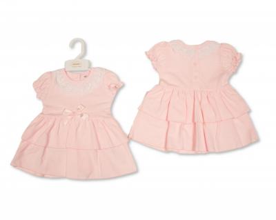 My Little Chick   ML2120-6404P Honey comb Tiered Dress  ( Newborn - 9 months)