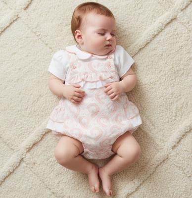 ML2120-6410P  Dungaree Paisley Romper Set  ( Newborn- 6 months)