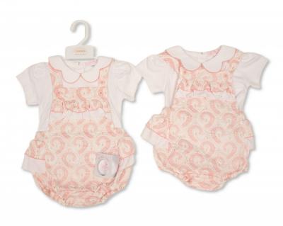 My Little Chick   ML2120-6410 Dungaree Paisley Romper Set ( Newborn- 6 months)