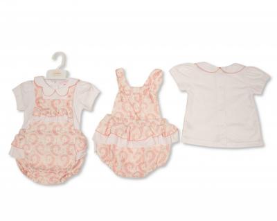 My Little Chick   ML2120-6410 Dungaree Paisley Romper Set ( Newborn- 6 months)