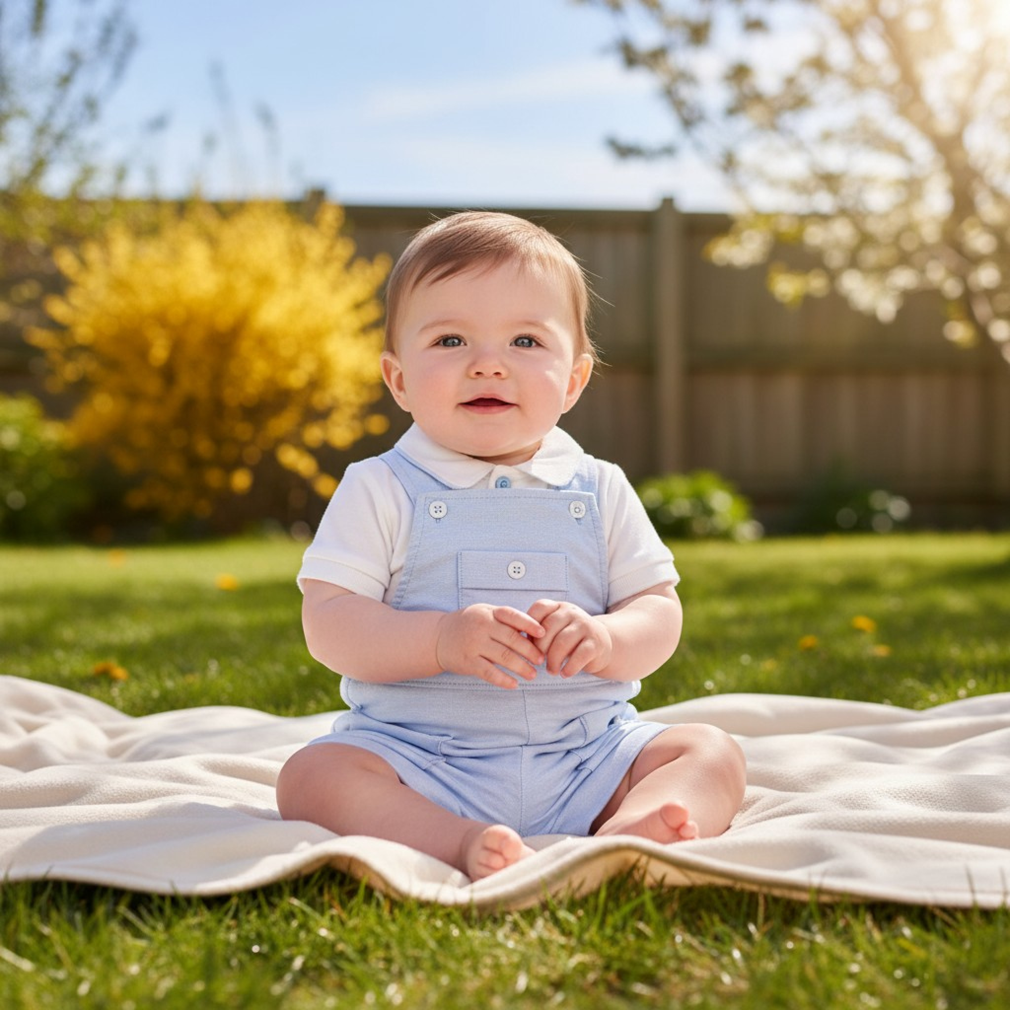 My Little Chick Bis-2120-6429  ML2120-6429 Dungaree Set( Newborn - 9 months)