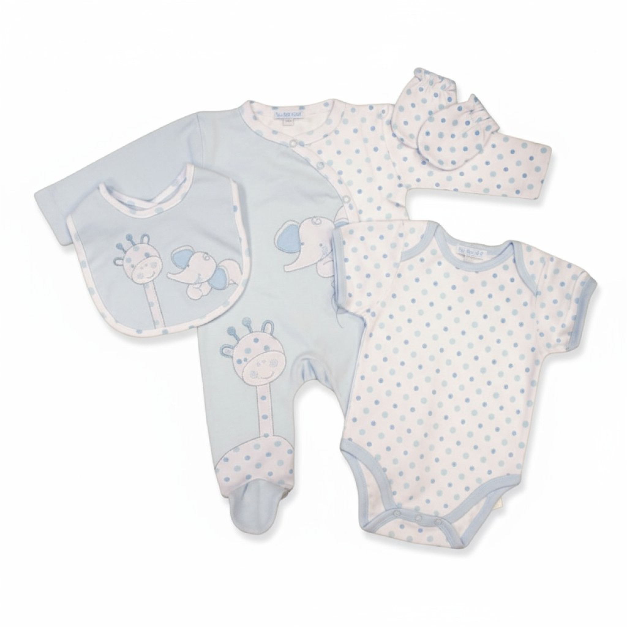 My Little Chick GP-25-1332S 5035320254326 ML25-1332-S "Elephant and Giraffe" 4 Piece Set (NB-6 months)