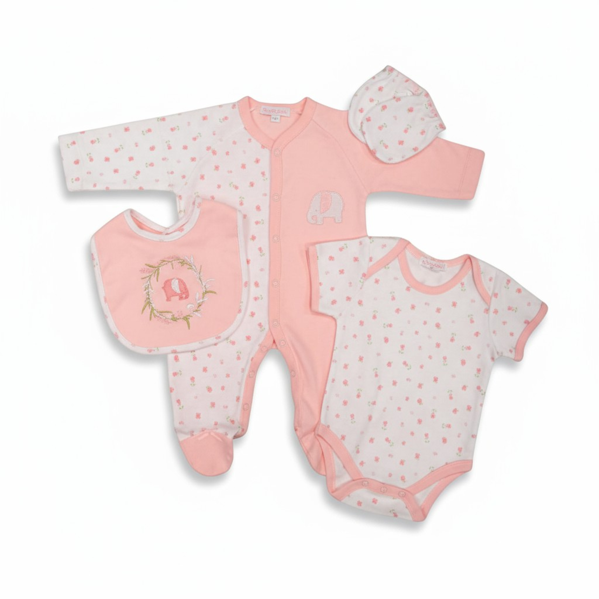 My Little Chick GP-25-1333P 5035320256337 ML25-1333-P "Elephant" 4 Piece Set (NB-6 months)