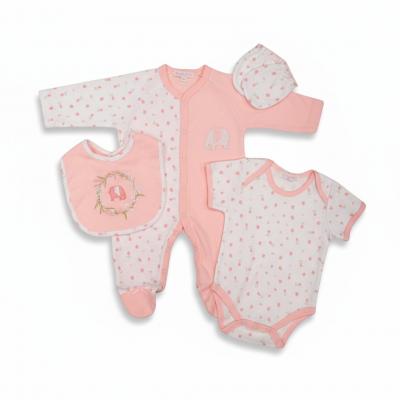 My Little Chick GP-25-1333P 5035320256337 ML25-1333p "Elephant" 4 Piece Set (NB-6 months)