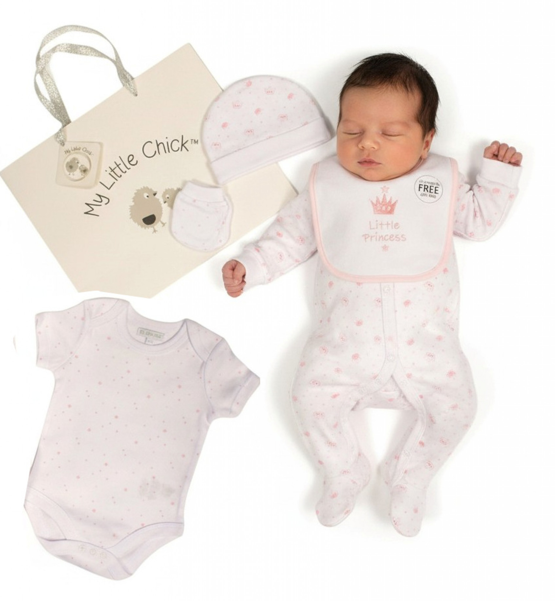 My Little Chick GP-25-1345 5035320253459 ML25-1345P "Princess" 5 Piece Layette Set & Bag (0-6m)