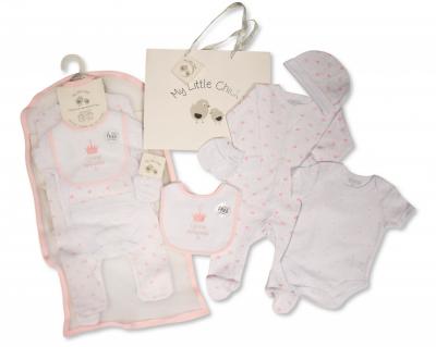 My Little Chick GP-25-1345 5035320253459 ML25-1345 "Princess" 5 Piece Layette Set & Bag (0-6m)