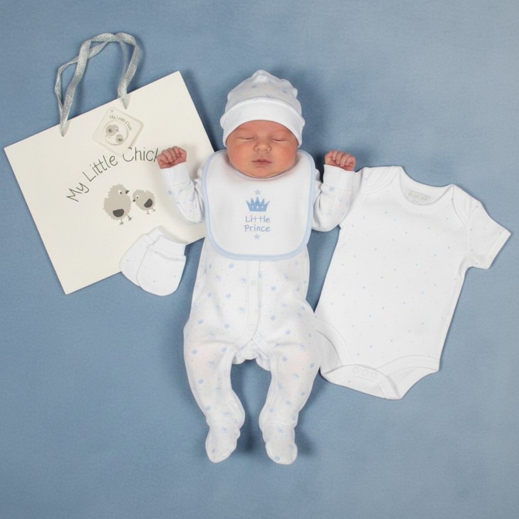My Little Chick GP-25-1349 5035320253497 ML25-1349 "Prince" 5 Piece Layette Set & Bag (0-6m)