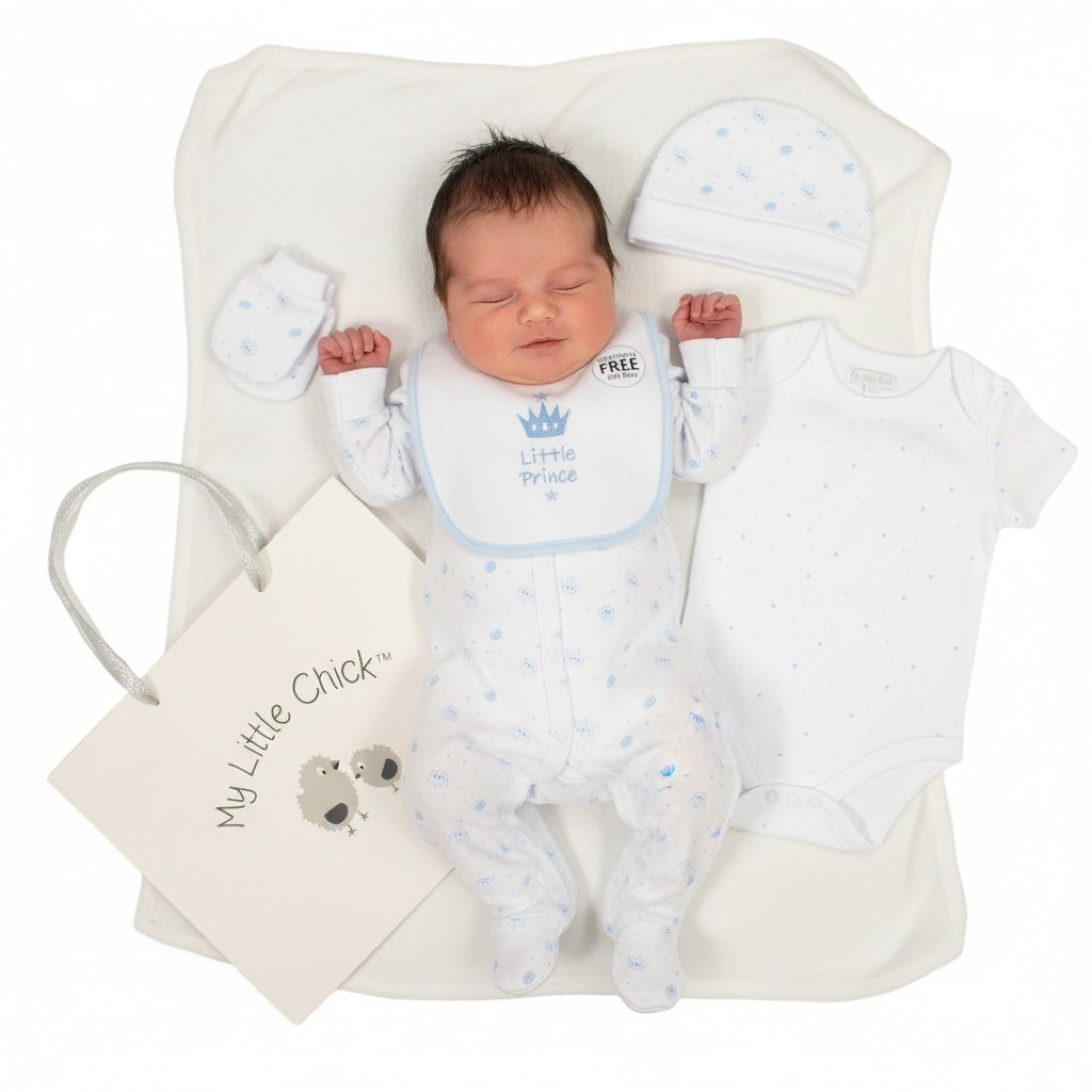 My Little Chick GP-25-1349 5035320253497 ML25-1349B "Prince" 5 Piece Layette Set & Bag (0-6m)