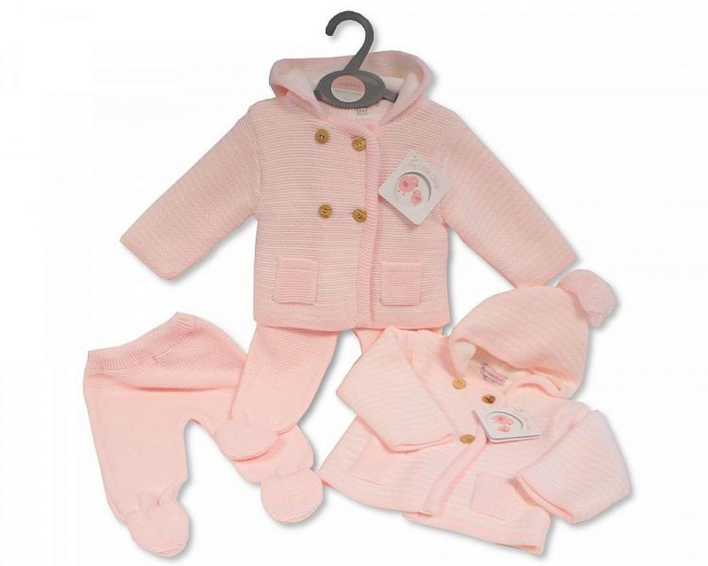 My Little Chick   ML10-1146Pi Pink Knitted Pram Set( Newborn - 9 months)
