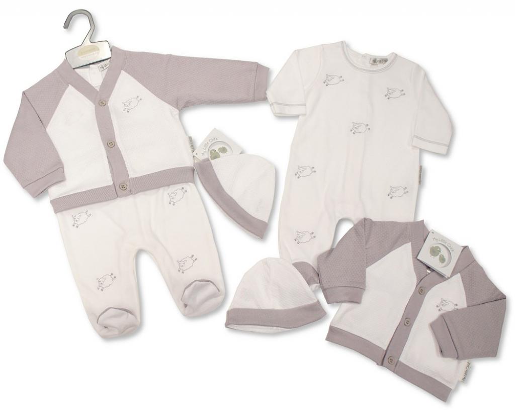 My Little Chick China 50353204244507/4/1 ML2020-2450 Sheep All in one and cardigan Set(nb- 6 months)