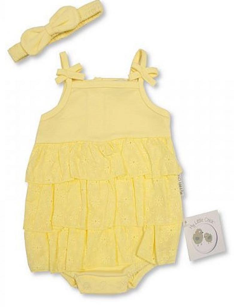 My Little Chick China 503532046049 9 ML2120-6047 Broderie Anglaise Frill Romper Set (nb- 6 months)