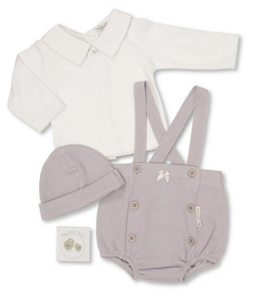 My Little Chick BIS-2020-2446 5035320424460 ML2020-2446G Dungaree Set (NB-6m)