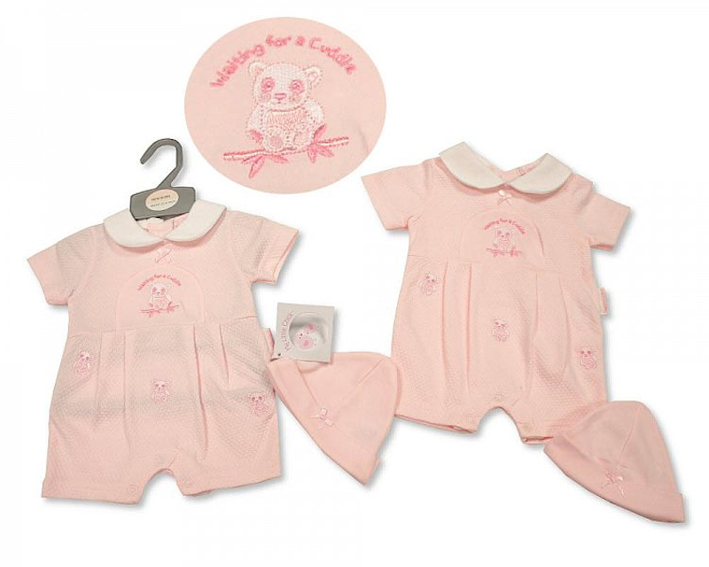 My Little Chick BIS-2100-2249 5035320422497 ML2100-2249 Pointelle "Panda" Romper Set (NB - 6m)