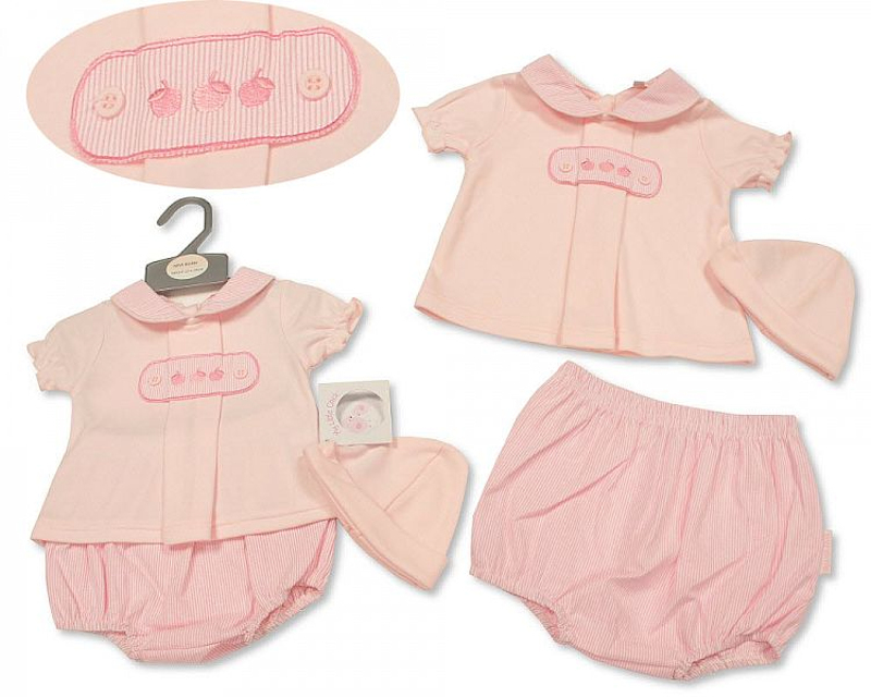 My Little Chick BIS-2100-2259 5035320422596 ML2100-2259 Striped "Cherries" Two Piece Set (NB - 6m)