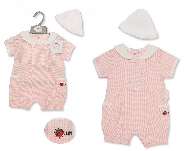 My Little Chick BIS-2099-2192 5035320421926 ML2099-2192 "Little Lady" Gingham Romper Set (NB-3 Months)