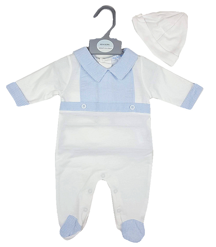 My Little Chick BIS-2099-2219 5035320422190 ML2099-2219 Gingham All In One Set (Newborn - 3 months)