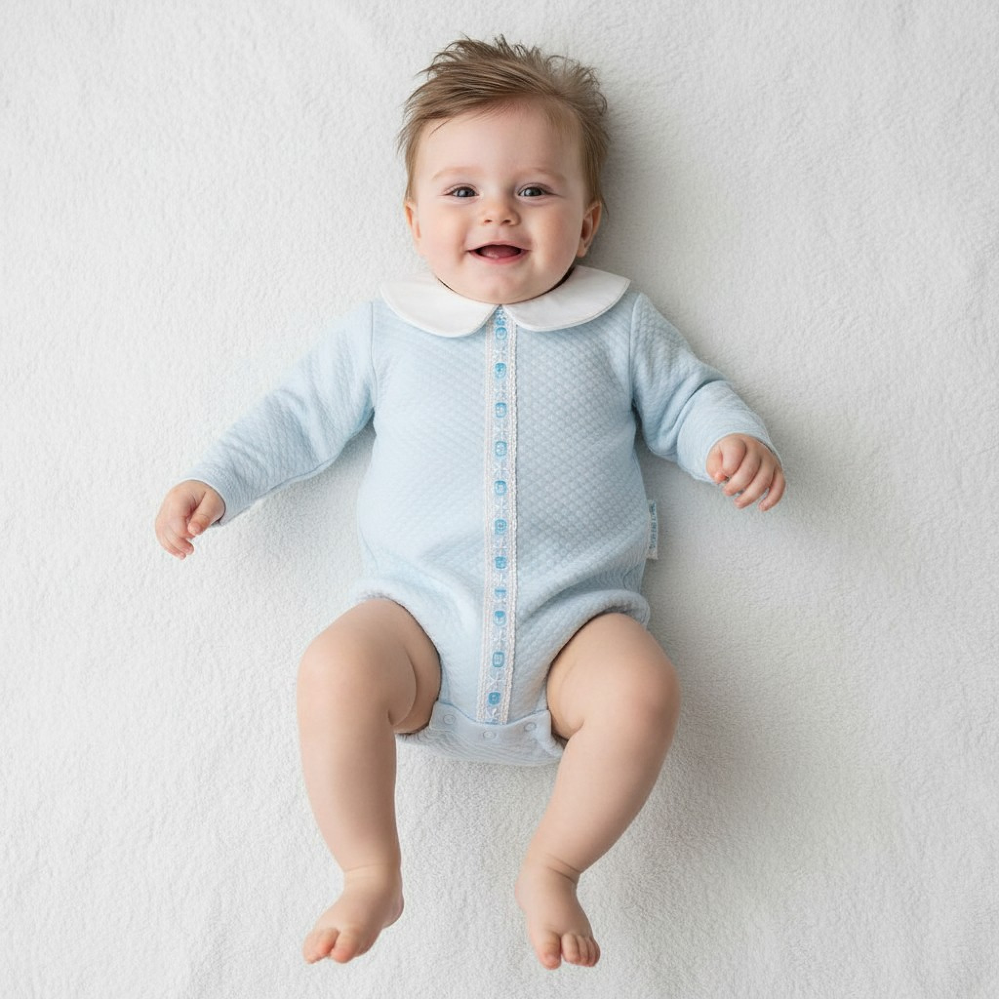 My Little Chick BIS-2020-2491S 503532062491 4 MLC2491-S Romper with threaded Lace (Newborn - 6 months)