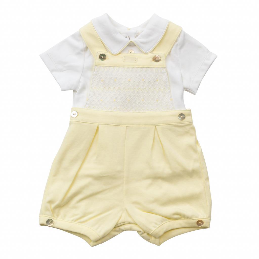 Mintini MB6480A  MMB6480A Smocked Short Dungaree (12-24 months)