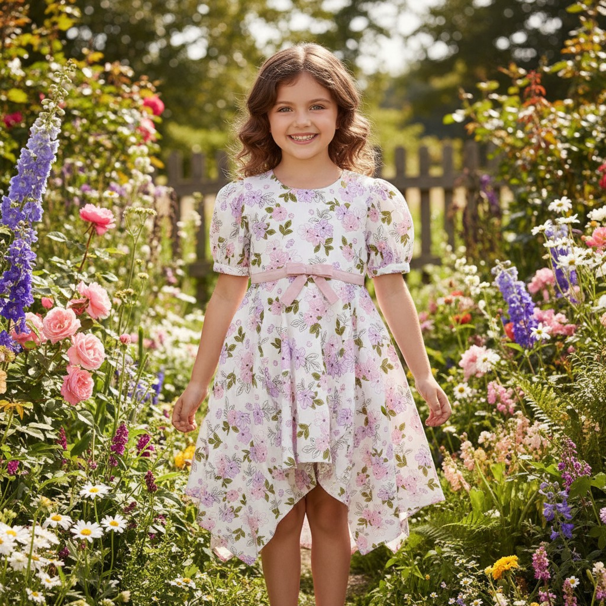 Miss China MSB03477PB Floral Dress (7-11 years)
