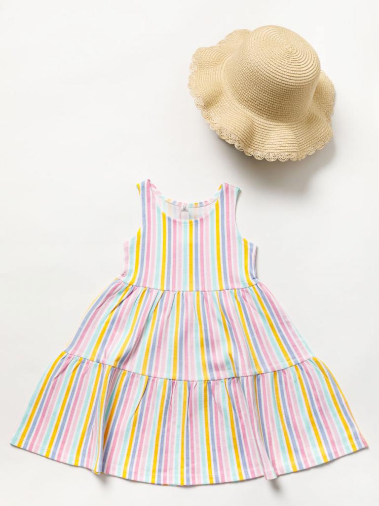 Miss China * MSB04602 Candy Striped Dress and Hat(2-7 years)