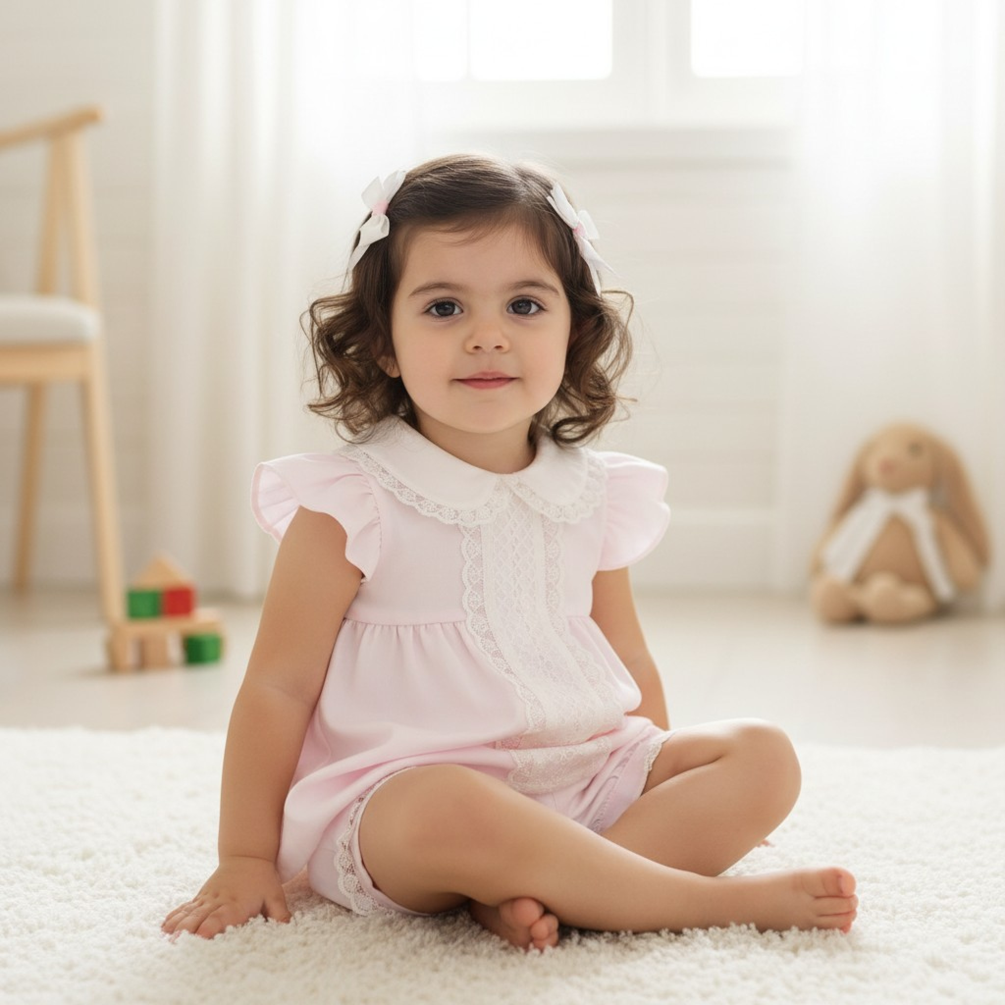 Mymio Baby  8684496130292 MY4498-Pi Lace and Frills Bloomer Set (6-24 months)
