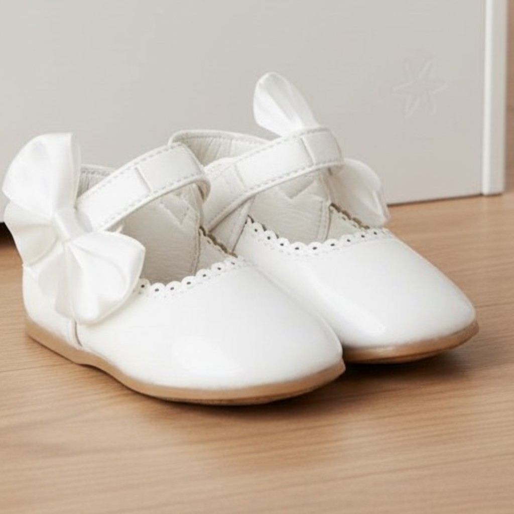 Melia  * MeBiancaW White  Bow Shoes Pack of 12 (Sizes 3-8)