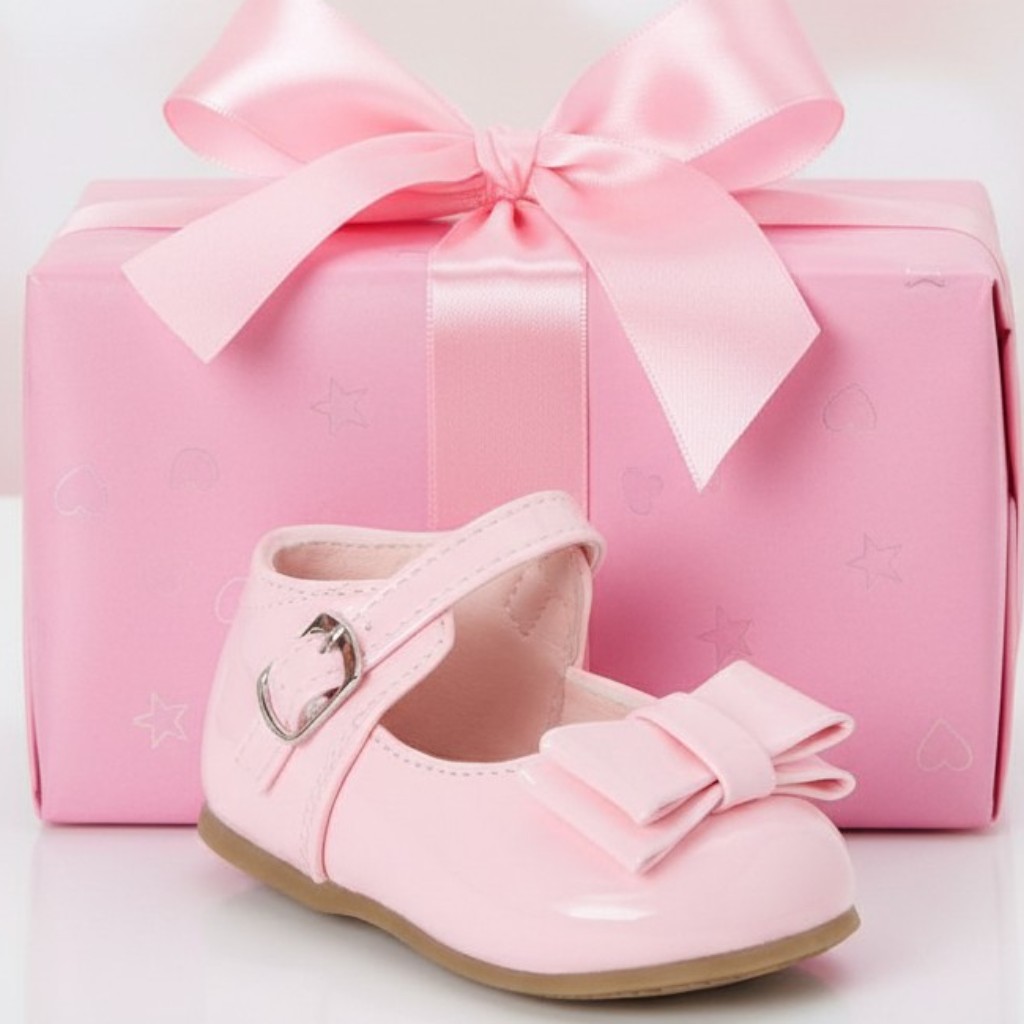 Melia  * MeJemmaP Pink Bow Shoes Pack of 12 (Sizes 3-8)