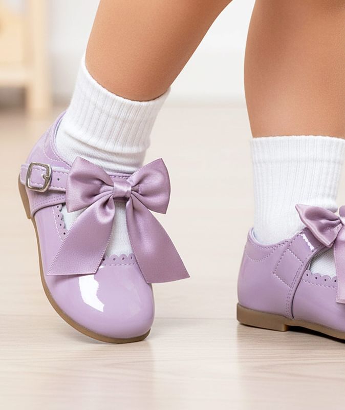 Melia  * MeKylie-L Lilac Bow Shoes Pack of 12 (Sizes 3-8)