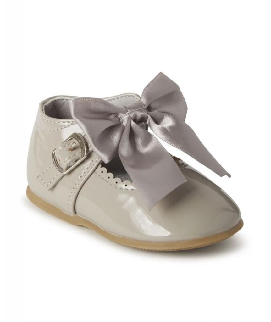 Melia  * MeKylie_Gr Grey Bow Shoes Pack of 12 (Sizes 3-8)