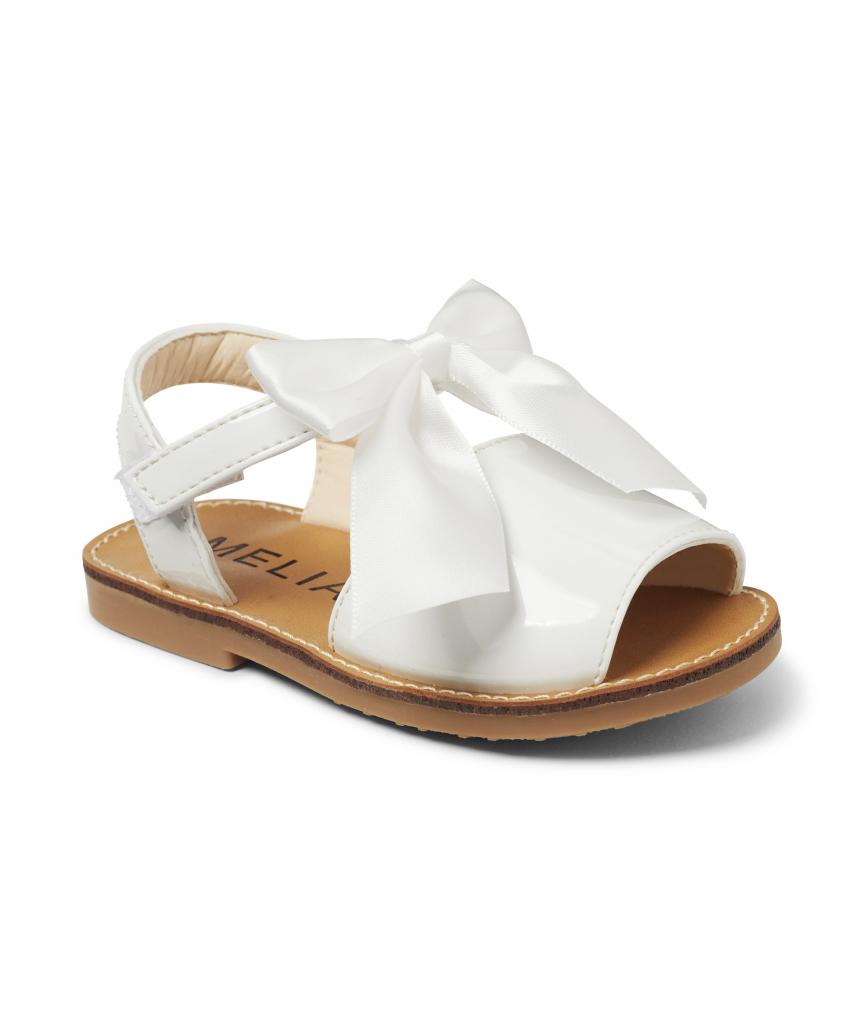 Melia  * MeMartinaW-B White Bow Sandal Pack of 12 (EU26-30)