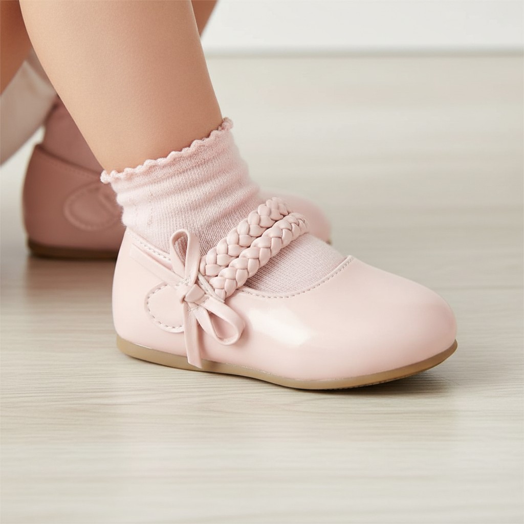 Melia Ophelia * MeOphelia-P Pink Braided Shoes Pack of 12 (Sizes 3-8)
