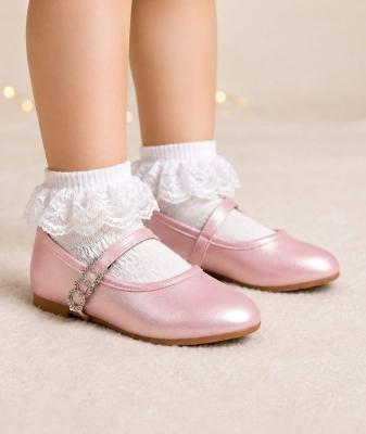 MePaloma-P-A   Pink Rhinestone Flats Pack of 12  (EU25-29)