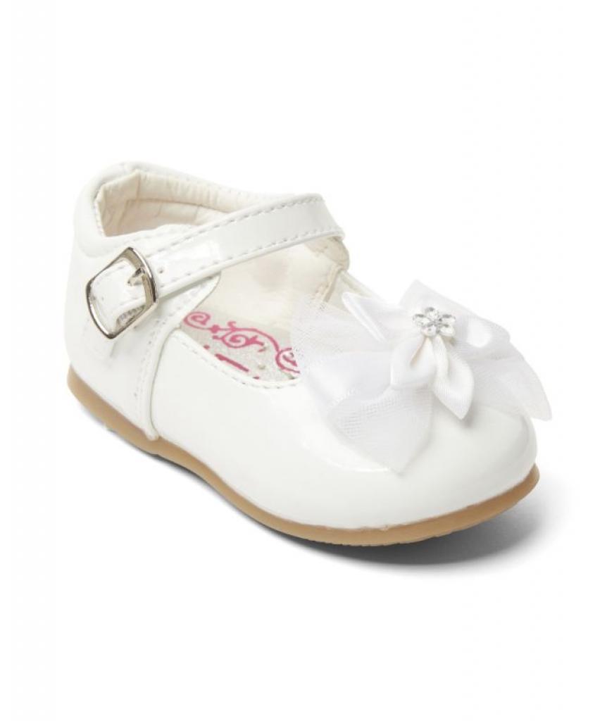 Melia  * MeSandraWh White Bow Shoes Pack of 12 (Sizes 3-8)