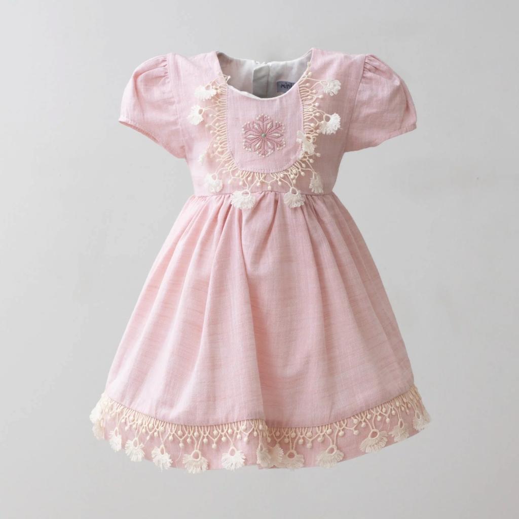 MiniBorn baby China 8682472266775 Mi3236-P Tassel Dress( 6-24 months)