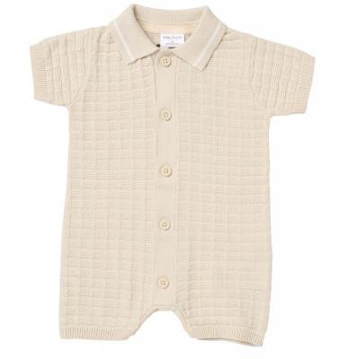 Norn Studio H13853INF * NSH13853A Waffle True Knit Romper( 9-24 months)